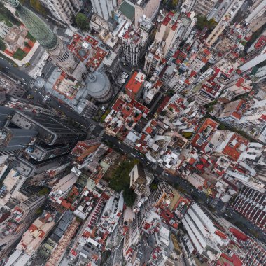 Kongre binası yakınlarındaki Buenos Aires şehrinin hava manzarası. Arjantin