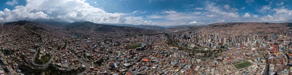 Güneşli Bir Günde Paz Şehrinin Hava Manzarası Bolivya — Stok fotoğraf