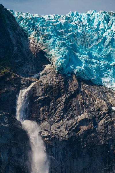 Glaciar Colgante Del Parque Nacional Quelat Zona Cercana Localidad Puyuhuapi — Foto de Stock