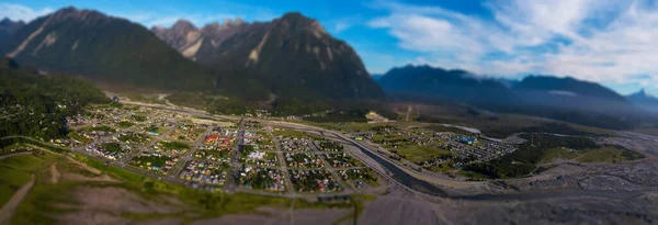 Luftaufnahme Der Stadt Chaiten Mit Angewendetem Tilt Shift Effekt Chile — Stockfoto