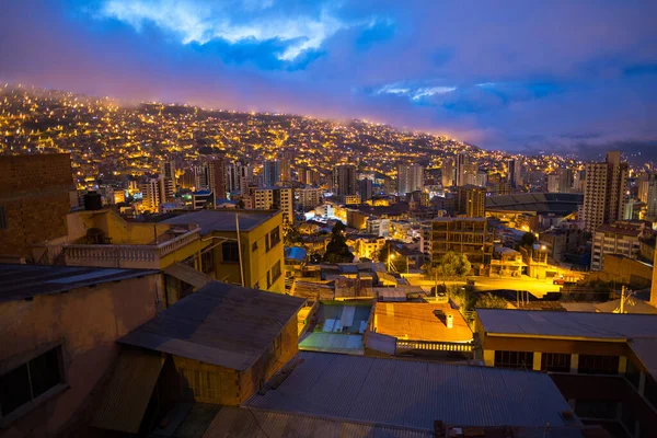 Stad Paz Bij Zonsopgang Bolivia — Stockfoto