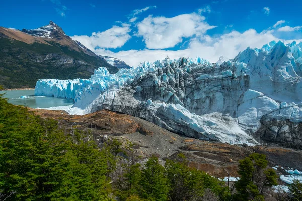Παγετώνας Του Perito Moreno Κατά Διάρκεια Της Ηλιόλουστης Ημέρας Παταγονία — Φωτογραφία Αρχείου