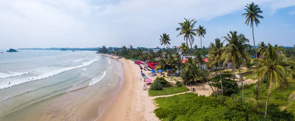 Vista Aérea Playa Ciudad Welligama Sri Lanka —  Fotos de Stock