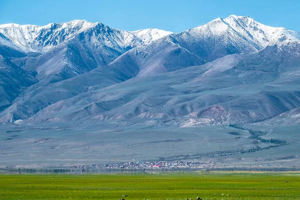 Berge Die Mit Schnee Bedeckt Sind Republik Altai Russland — Stockfoto