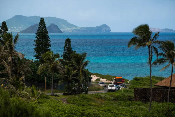 Krajobraz Wietrznego Wybrzeża Oahu Hawaje — Zdjęcie stockowe