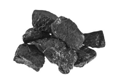 kömür beyaz arkaplanda izole edildi