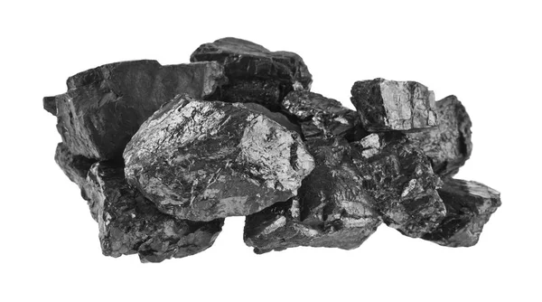 Вугілля Ізольоване Білому Тлі — стокове фото
