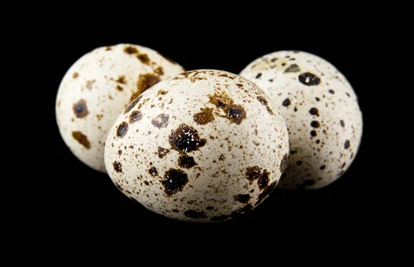 Quail Eggs Isolated Black Background — Stock Photo, Image