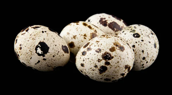 Quail Eggs Isolated Black Background — Stock Photo, Image