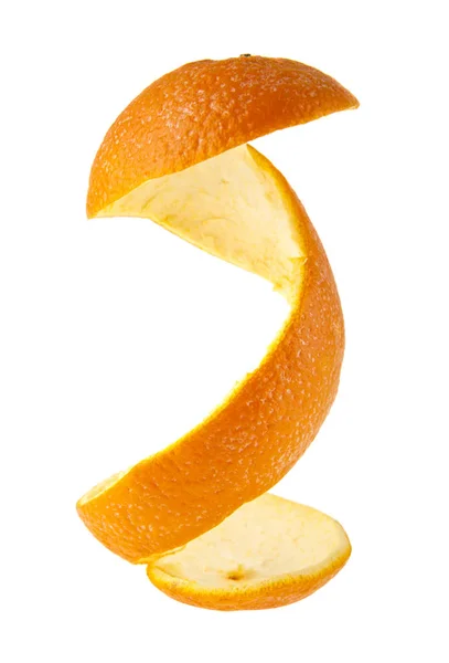 白い背景に分離されたオレンジの皮 — ストック写真