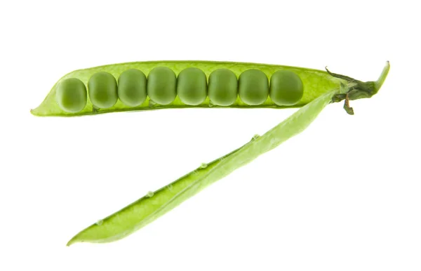 Groene Erwten Geïsoleerd Witte Achtergrond — Stockfoto