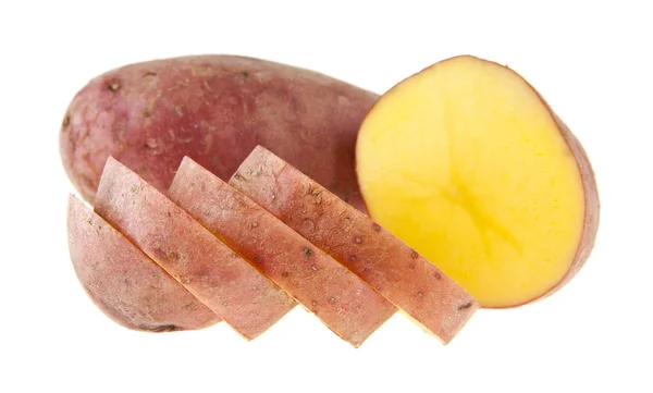 Cut Potatoes Isolated White Background — Stock Photo, Image