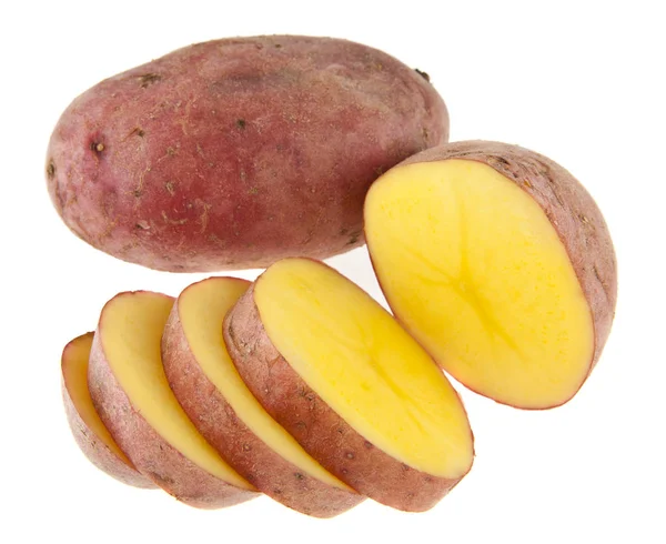 Skär Potatis Isolerad Vit Bakgrund — Stockfoto