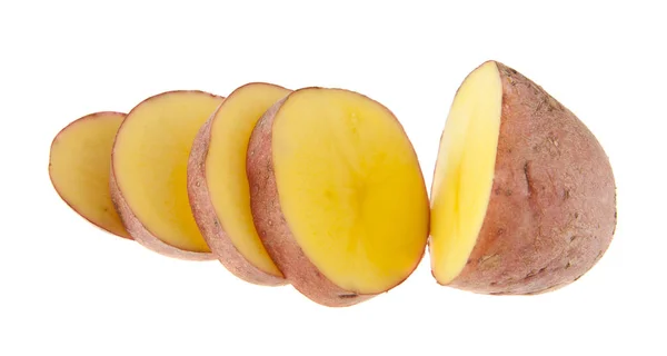 Skär Potatis Isolerad Vit Bakgrund — Stockfoto