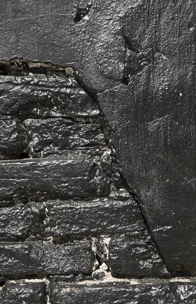 Texture Brick Black Wall Background — Stock Photo, Image