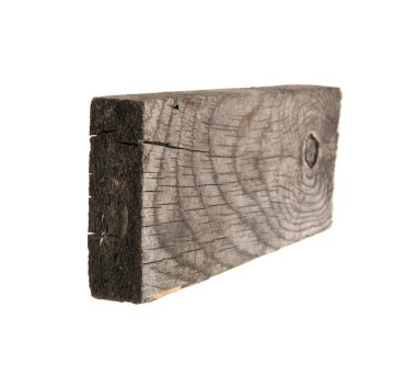 Tahta beyaz arkaplanda izole edildi