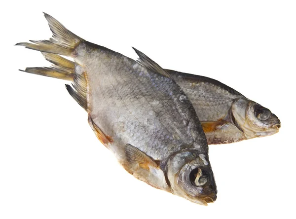 Getrockneter Getrockneter Fisch Isoliert Auf Weißem Hintergrund — Stockfoto