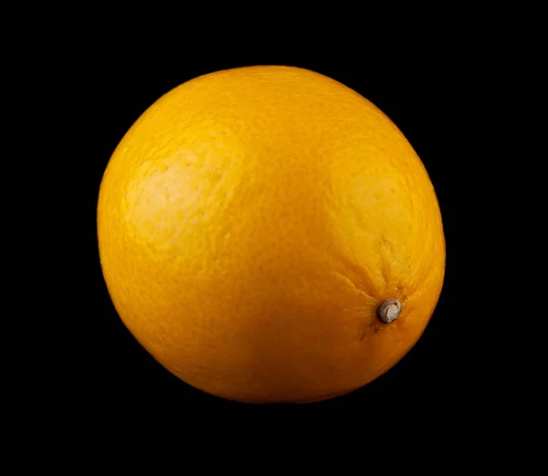 Gul Citron Isolerad Svart Bakgrund — Stockfoto