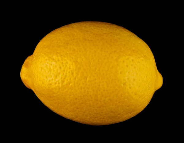 黒の背景に分離された黄色のレモン — ストック写真