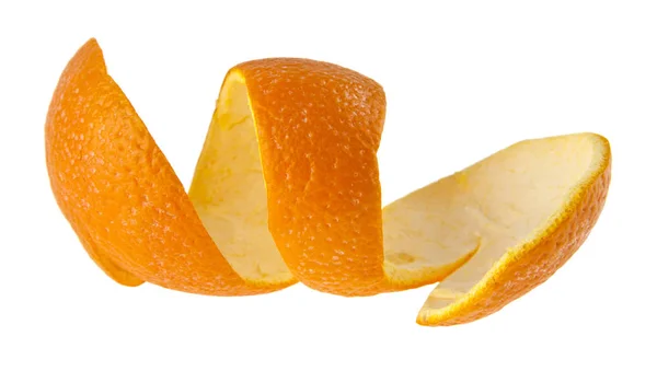 Slupka Oranžová Spirála Bílém Pozadí — Stock fotografie