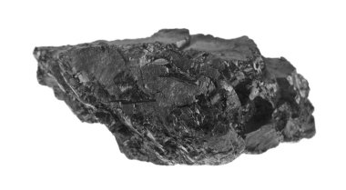 Siyah kömür beyaz arkaplanda izole edildi