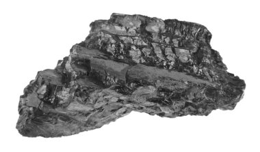 Siyah kömür beyaz arkaplanda izole edildi