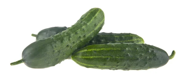 Fresh Green Cucumbers Isolated White Background — Stock Photo, Image