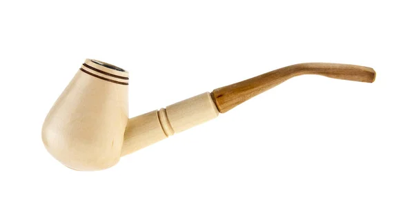 Wooden Smoking Pipe Isolated White Background — Stock Photo, Image