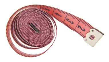 Beyaz arka plan üzerinde izole kırmızı metre