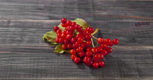 Red Berries Viburnum Wooden Background Ideal Packing — Stock Photo, Image