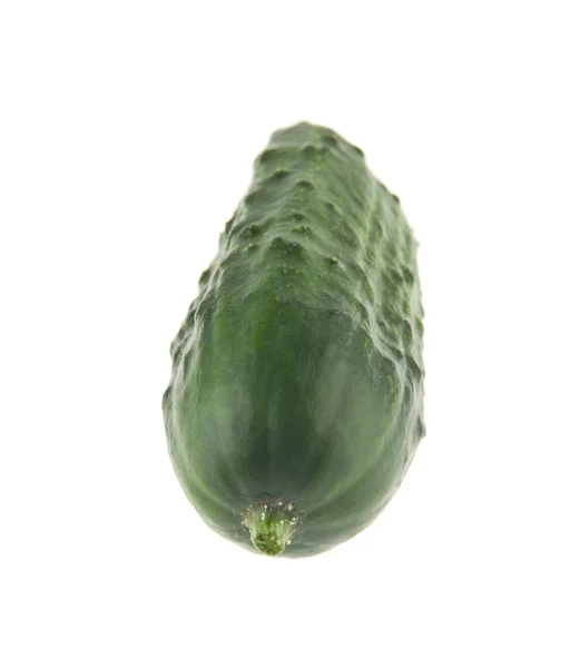 Groene Sappige Verse Komkommer Geïsoleerd Een Witte Achtergrond Als Een — Stockfoto