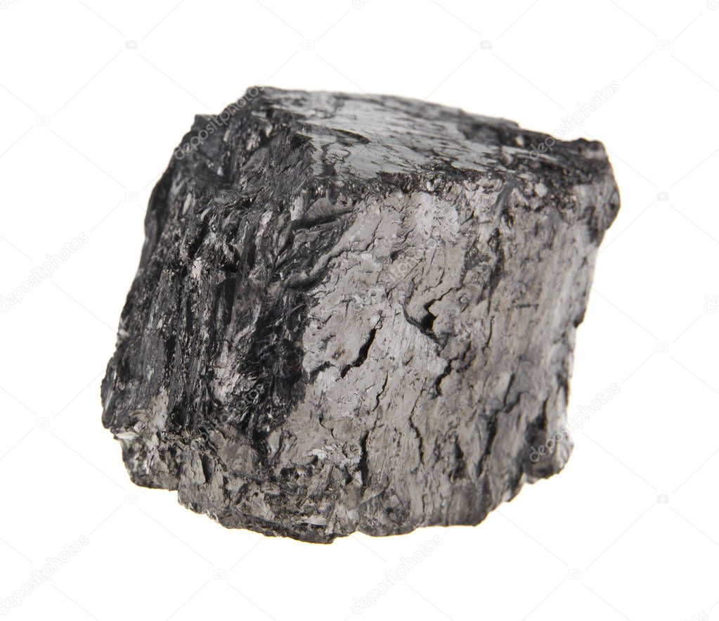 coal isolated on white background. As an element of packaging design.