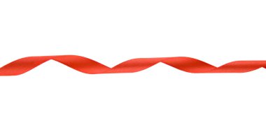 kırmızı kurdele beyaz arka plan üzerinde izole kapatmak