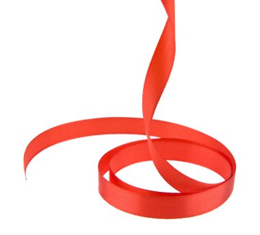 kırmızı kurdele beyaz arka plan üzerinde izole kapatmak