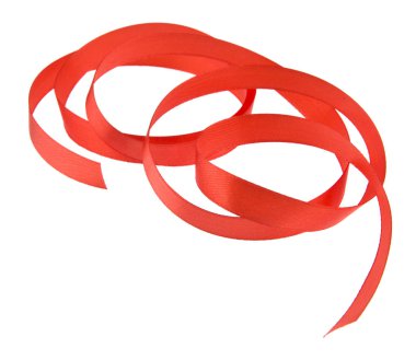 kırmızı kurdele beyaz arka plan üzerinde izole kapatmak