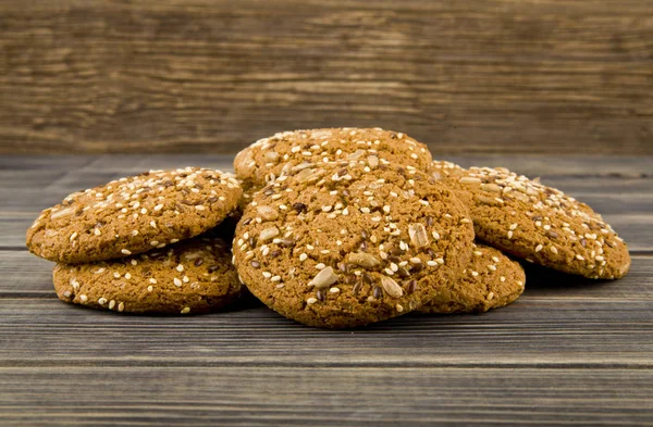 Oatmeal Cookies Wooden Table — Stock Photo, Image