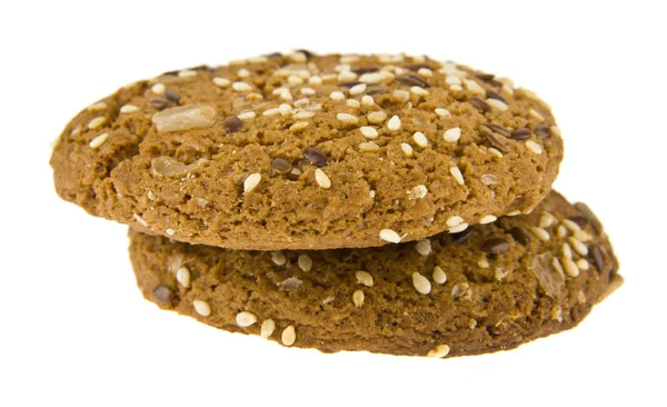 Galletas Avena Aisladas Sobre Fondo Blanco —  Fotos de Stock