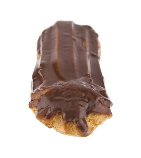 Schokolade Bedeckte Pudding Isoliert Auf Weißem Hintergrund — Stockfoto
