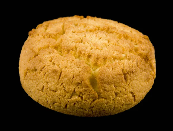 Cookies Caseiros Isolado Fundo Preto Perto — Fotografia de Stock