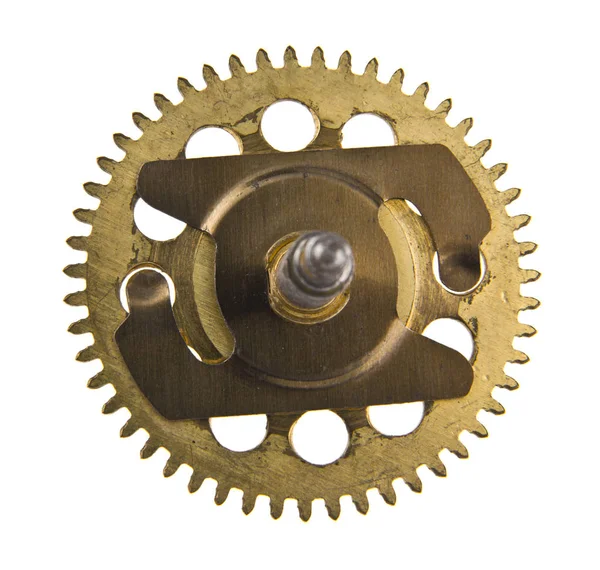 Old Clock Gear Isolated White Background — Stock Photo, Image