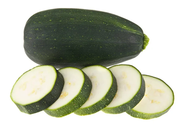 Zucchini Isoliert Auf Weißem Hintergrund Nahaufnahme — Stockfoto