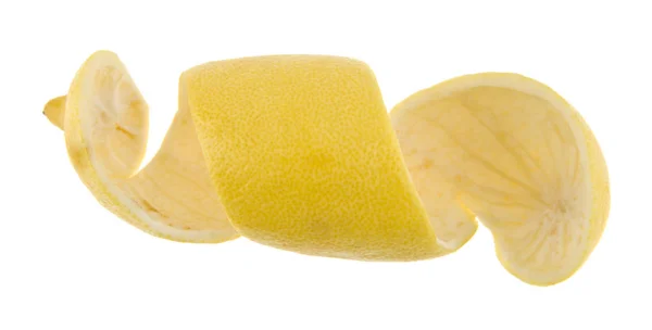 Кожура Лимона Изолирована Белом Фоне — стоковое фото