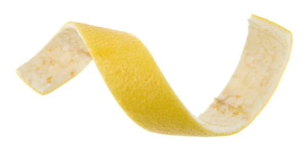 Φλούδα Λεμονιού Που Απομονώνονται Λευκό Φόντο — Φωτογραφία Αρχείου