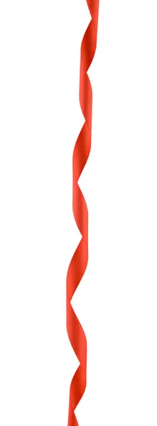 stock image red ribbon isolated on white background close up