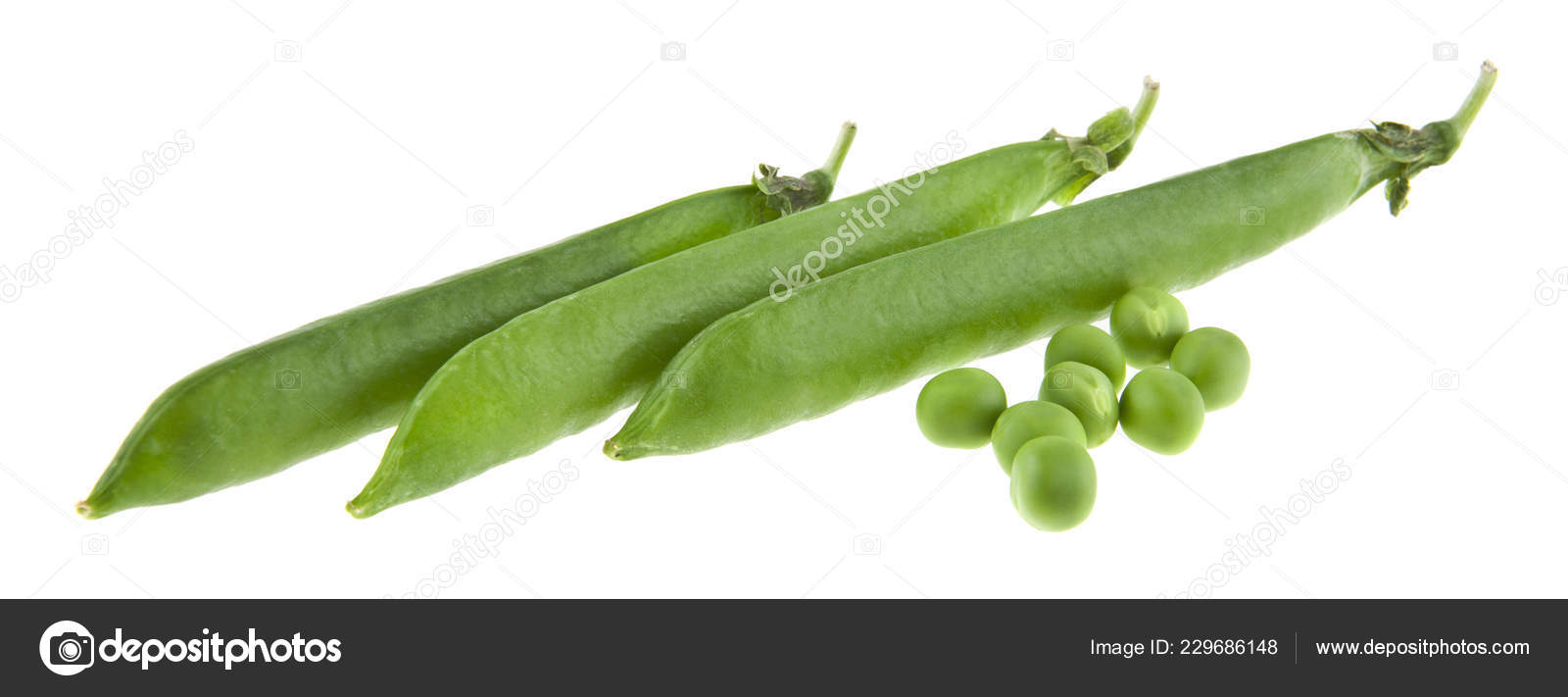 Green Peas Isolated White Background — Stock Photo © valzan #229686148