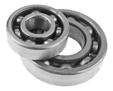 Beyaz arka plan üzerinde izole metal yatakları