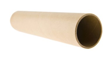 Beyaz arka plan üzerinde izole karton tüp