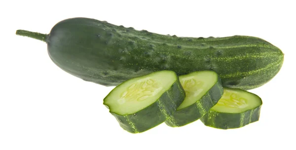 Beyaz Arkaplanda Yeşil Salatalık Izole Edilmiş — Stok fotoğraf