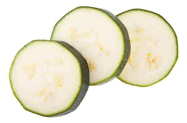 Zucchine Isolate Fondo Bianco — Foto Stock