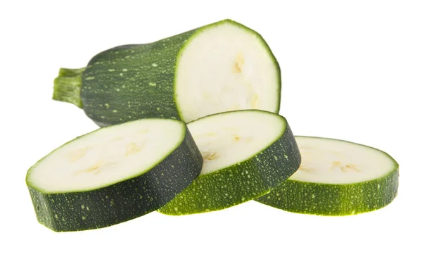 Zucchine Isolate Fondo Bianco — Foto Stock